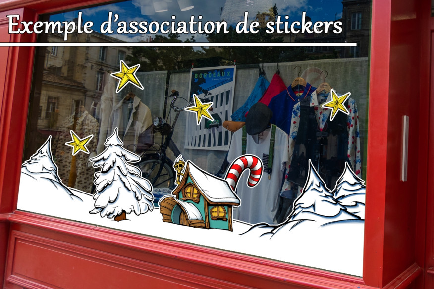 Sticker paysage sapin d'angle