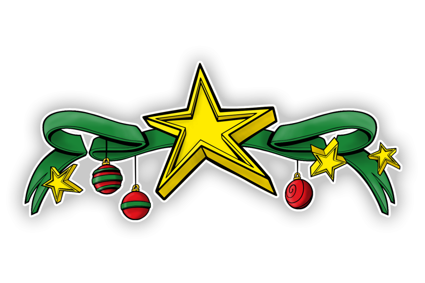 Sticker composition ruban haut étoile