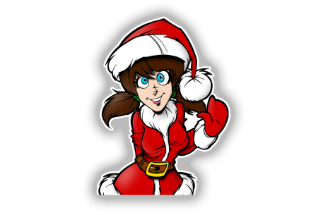 Sticker fille de Noël demi 2