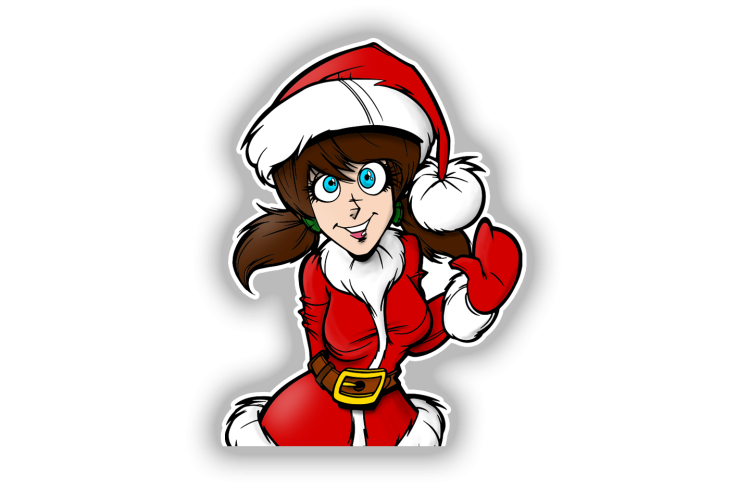Sticker fille de Noël demi