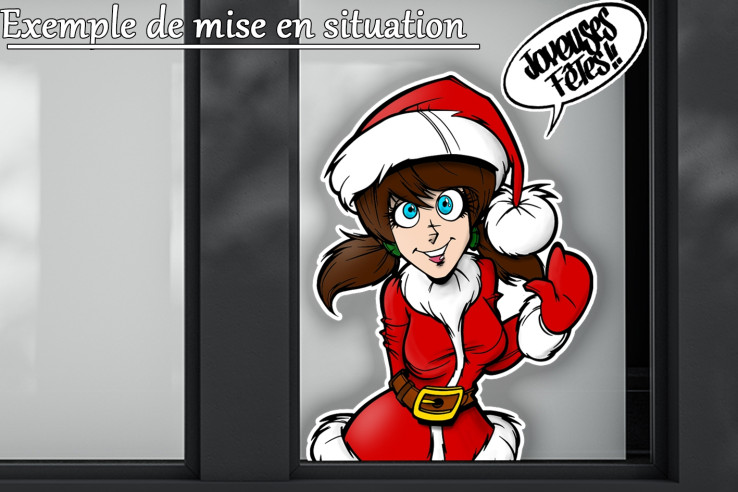 Sticker fille de Noël demi