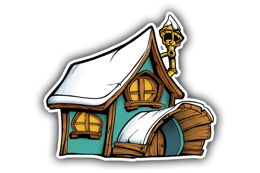 Sticker maison carrée