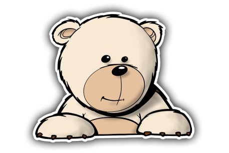 Sticker ourson demi