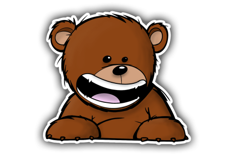 Sticker ourson demi sourire