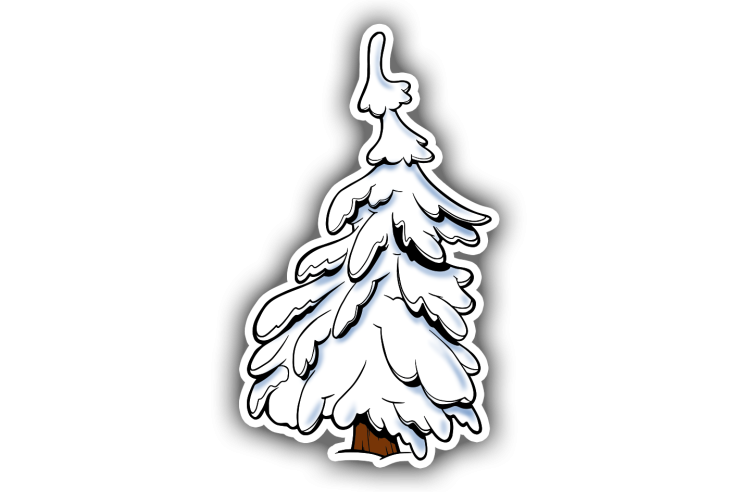 Sticker sapin enneigé 6