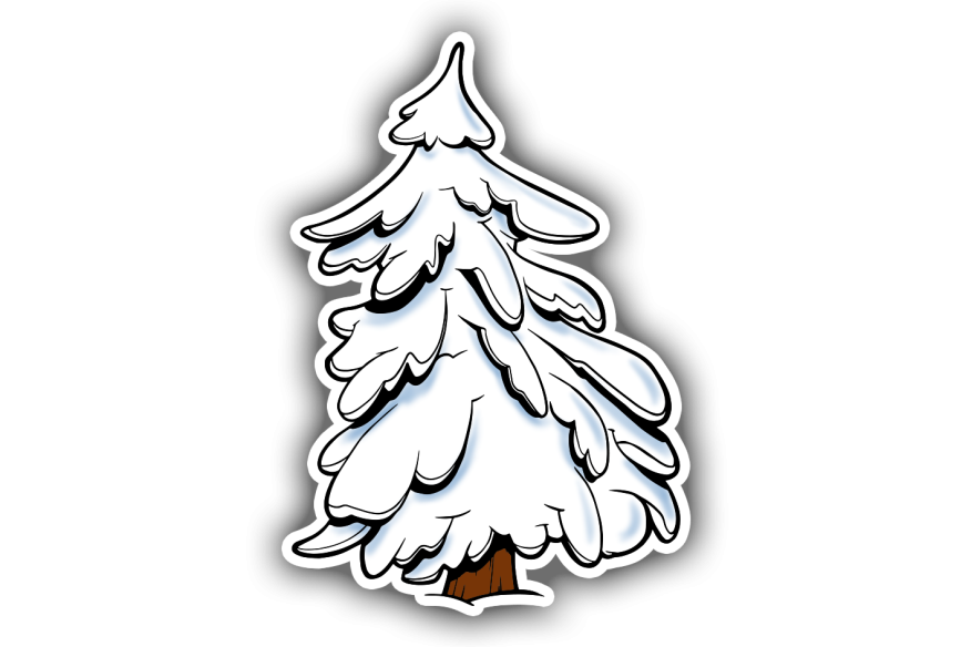 Sticker sapin enneigé 5