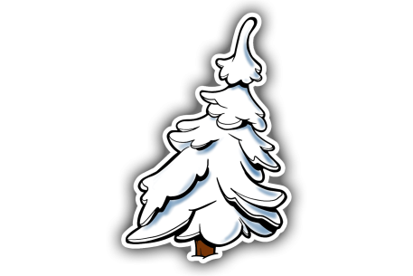 Sticker sapin enneigé 4