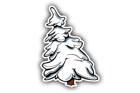 Sticker sapin enneigé 3