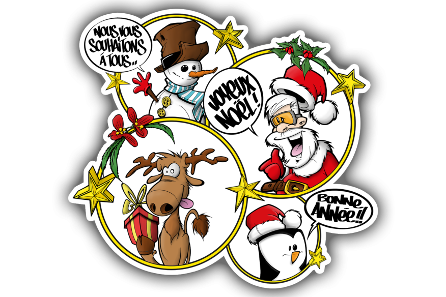 Sticker composition cercles de personnages