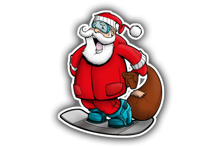Sticker Père Noël surf 2