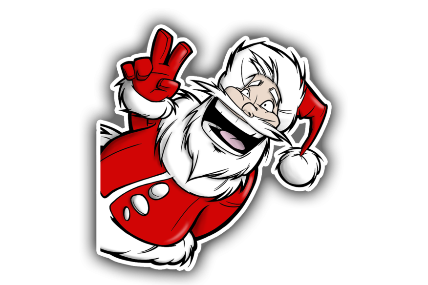 Sticker Père Noël demi rigolo