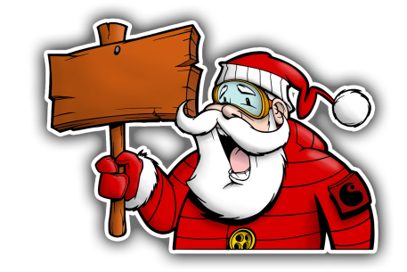 Sticker Père Noël demi et son panneau en bois