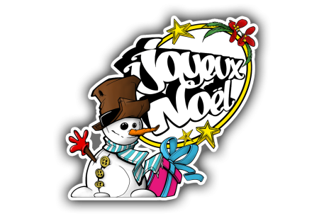 Sticker composition ovale blanc joyeux noël  bonhomme de... 2
