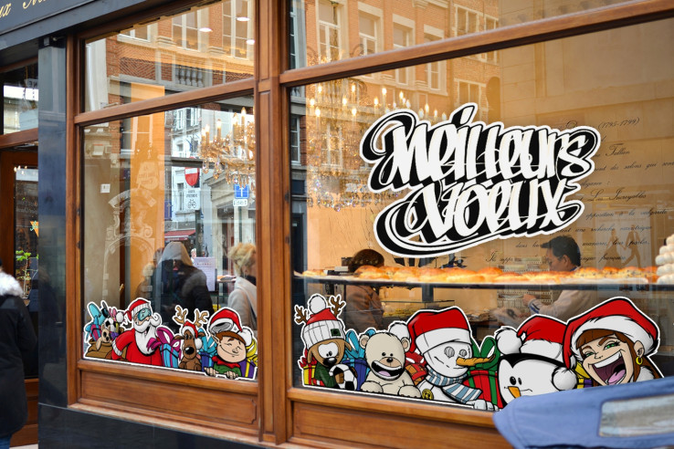 Sticker Frise de Personnages Mère Noël