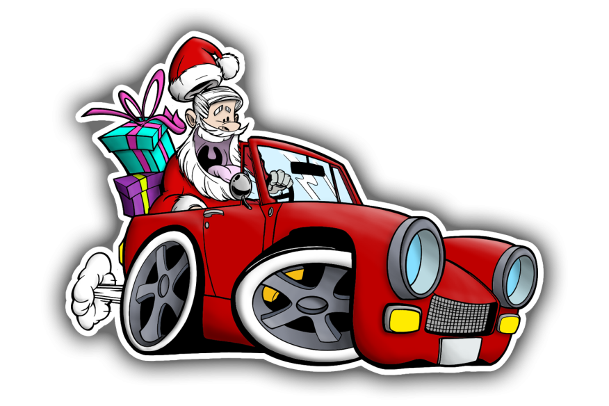Sticker Père Noël voiture