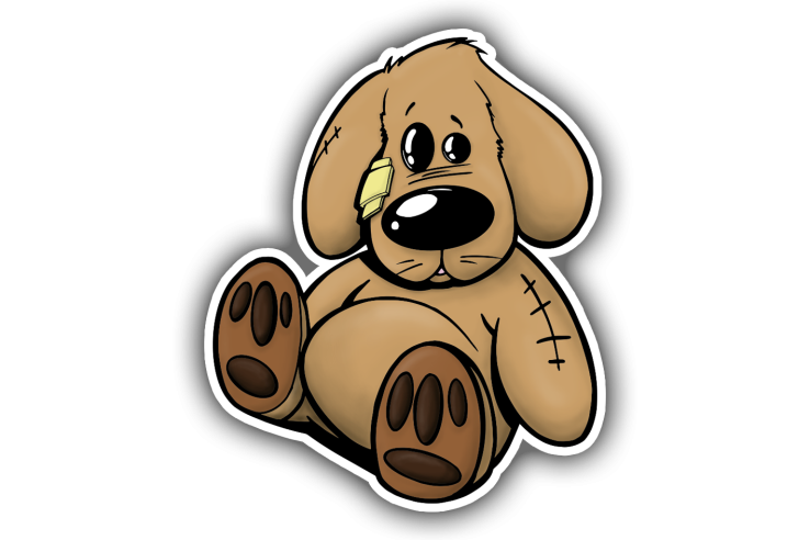 Sticker jouet peluche chien