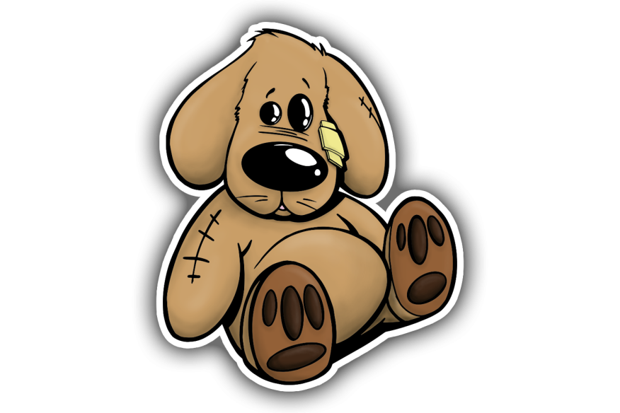 Sticker jouet peluche chien
