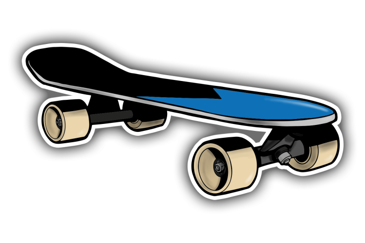 Sticker jouet skateboard