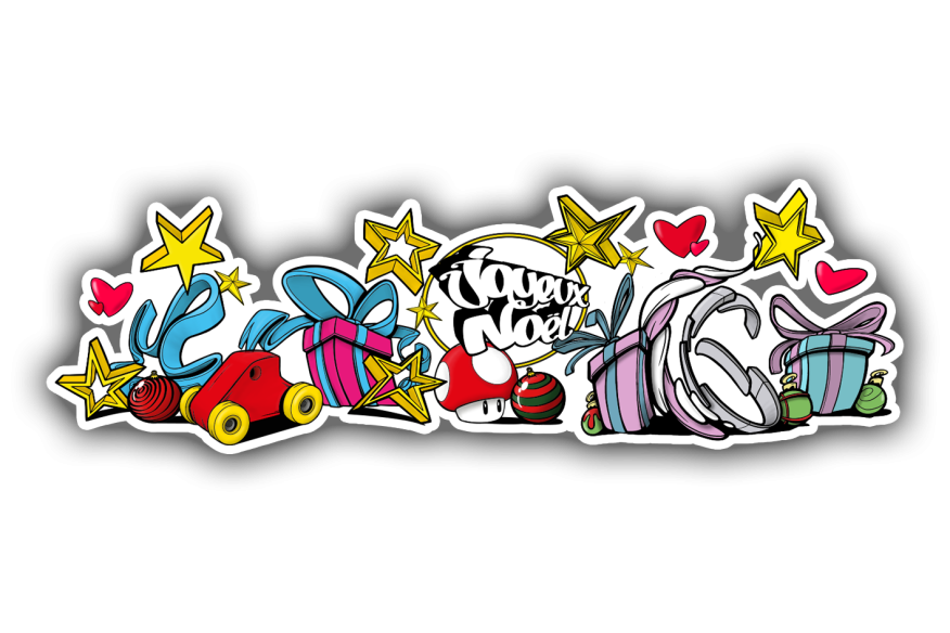 Sticker composition de jouets Joyeux Noël