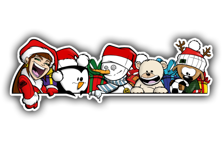 Sticker Frise de Personnages Mère Noël