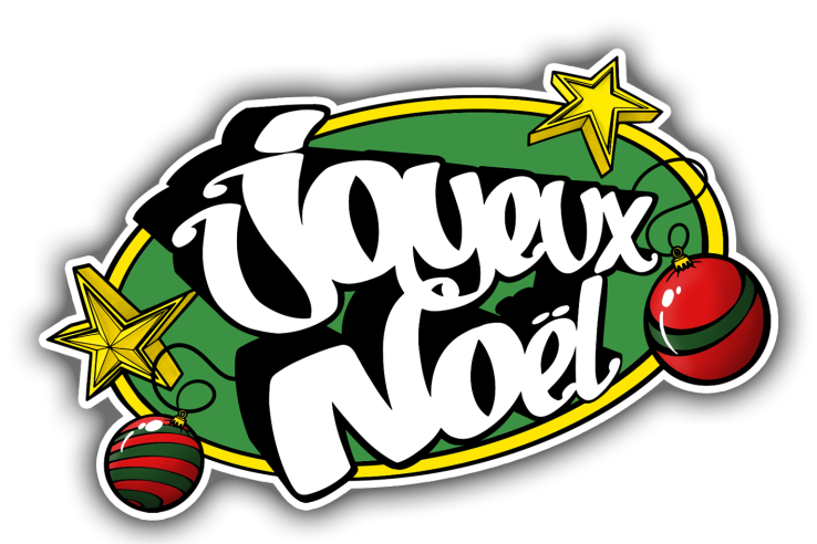 Sticker Noël Joyeux Noël ovale vert