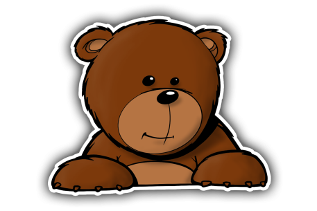 Sticker ourson demi 2