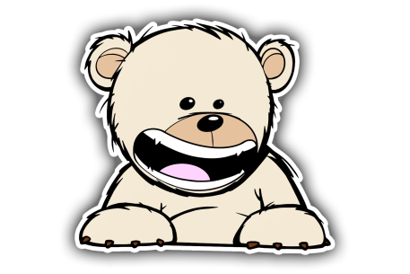 Sticker ourson demi sourire 2