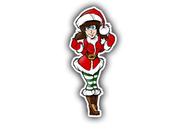 Sticker fille de Noël