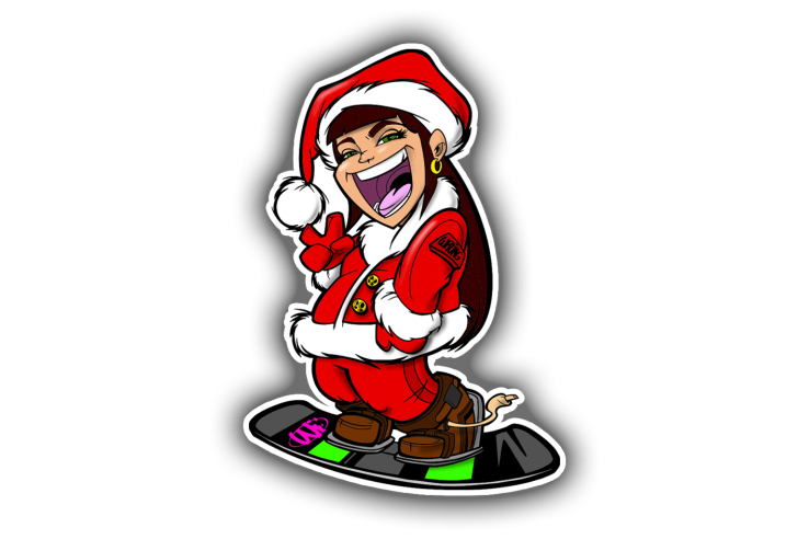 Sticker surfeuse de Noël
