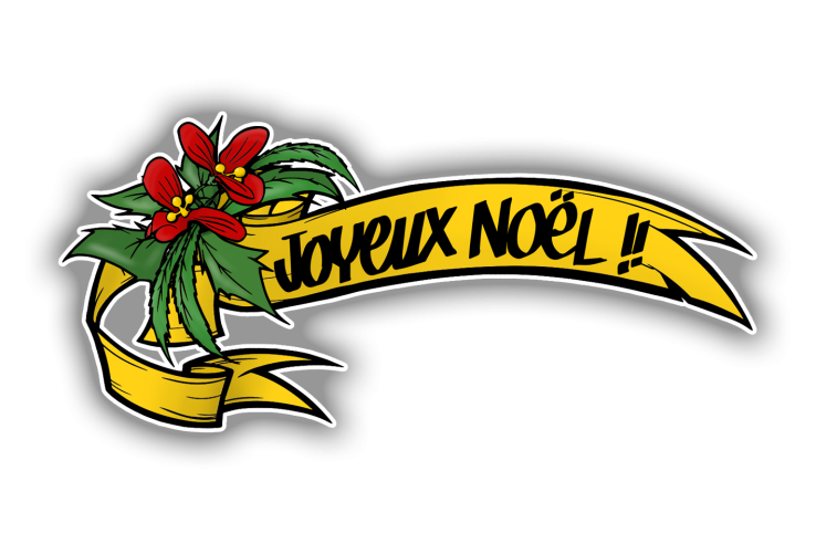 Sticker bannière ruban de Noël