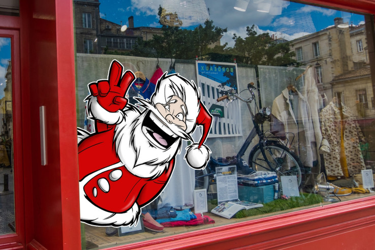 Sticker Père Noël demi rigolo