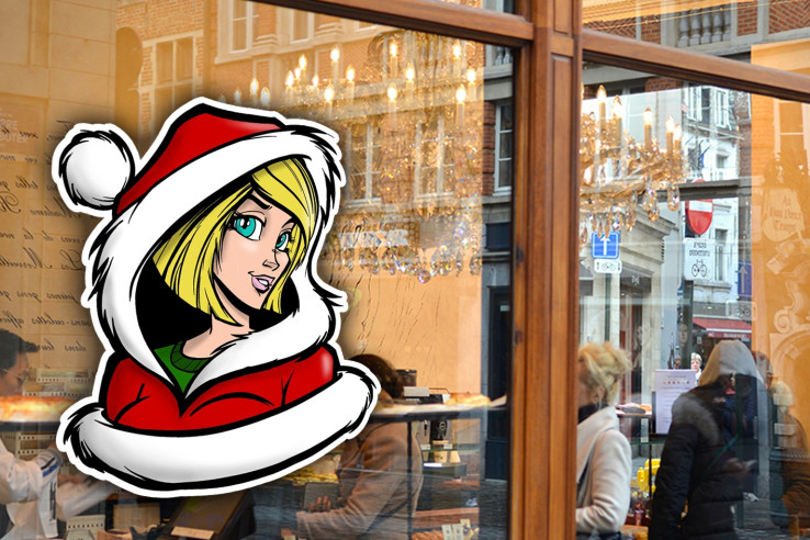 Sticker Tête de Mère Noël