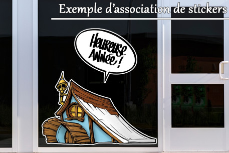 Sticker maison neige qui fond 2