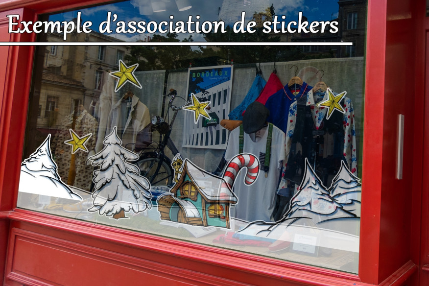 Sticker paysage sapin d'angle